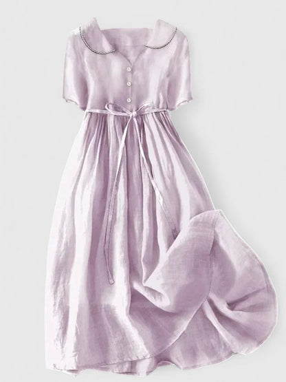 Women's Midi Dress Summer Short Sleeve Elegant