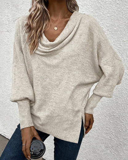 Elegant Dress with Soft Collar and Comfortable Fit
