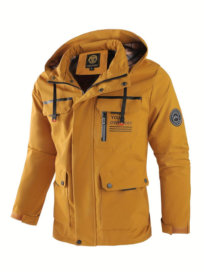 Men's practical outdoor hooded jacket