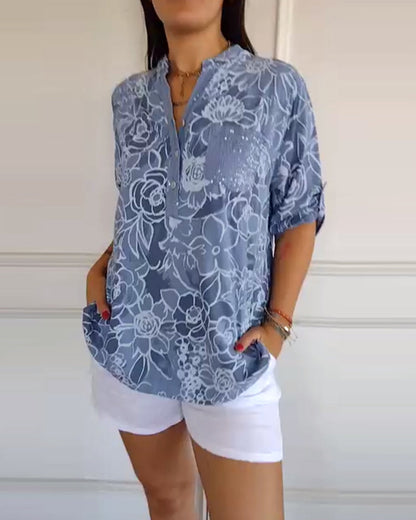Women's V-Neck Printed Summer Dress