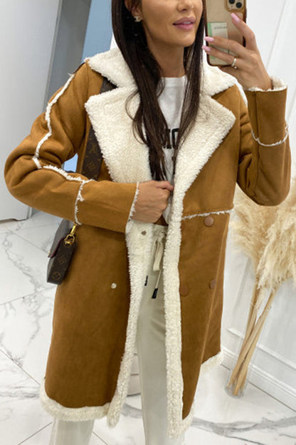 Lambswool jacket patchwork casual look