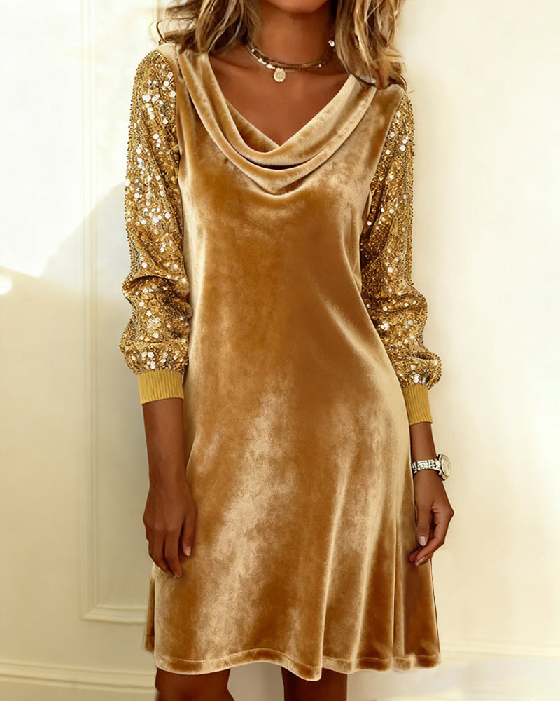 Luxury Dress Velvet Sequin Evening Dress
