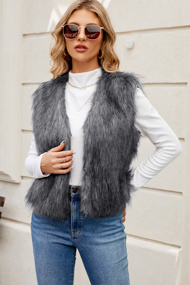 Elegant Faux Fur Vest Soft and Timeless