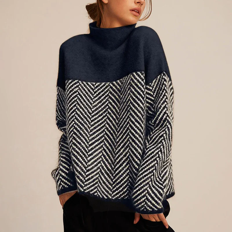 Soft Turtleneck Sweater Chunky Knit Women's Pullover