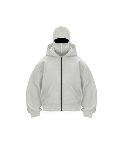 Hooded Jacket Warm Double Hood Zipper