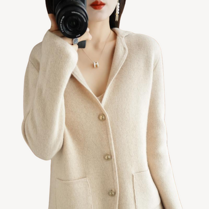 Women's Wool Cardigan Elegant Buttons