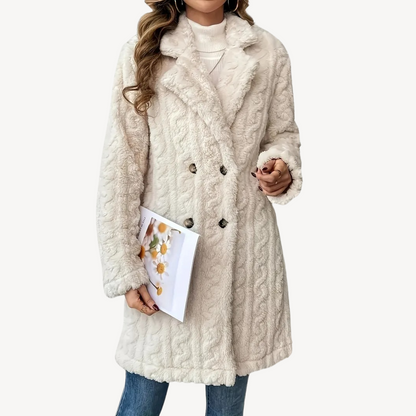 Women's Faux Fur Coat Double Breasted Elegant