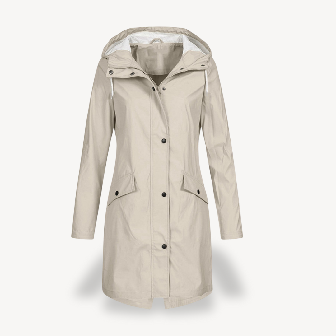 Waterproof Women's Hooded Parka Rain Jacket