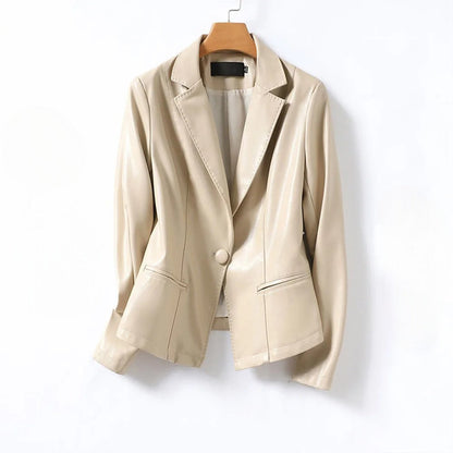 Elegant lamb leather blazer