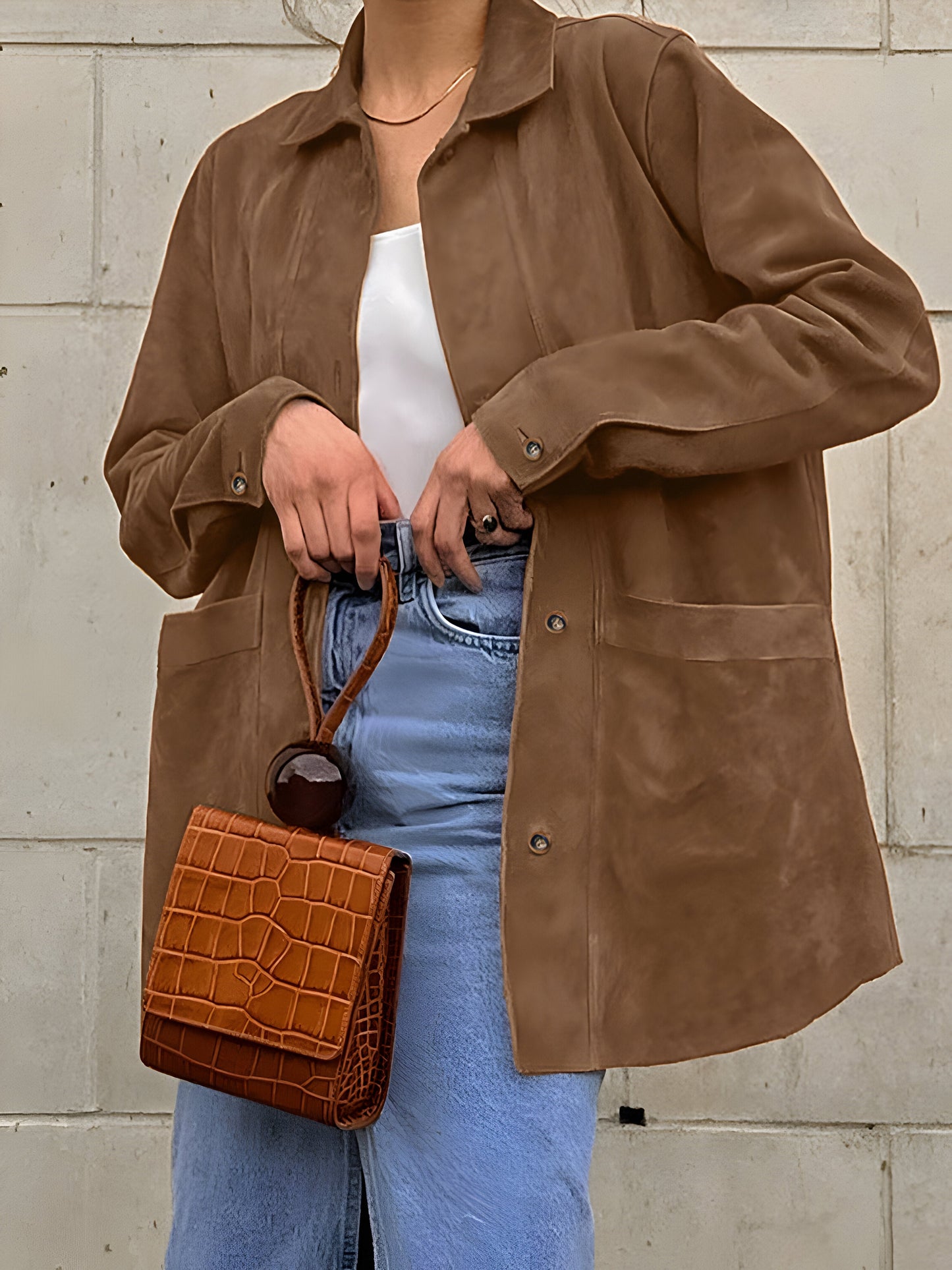 Women's Oversized Leather Jacket Fashion Winter