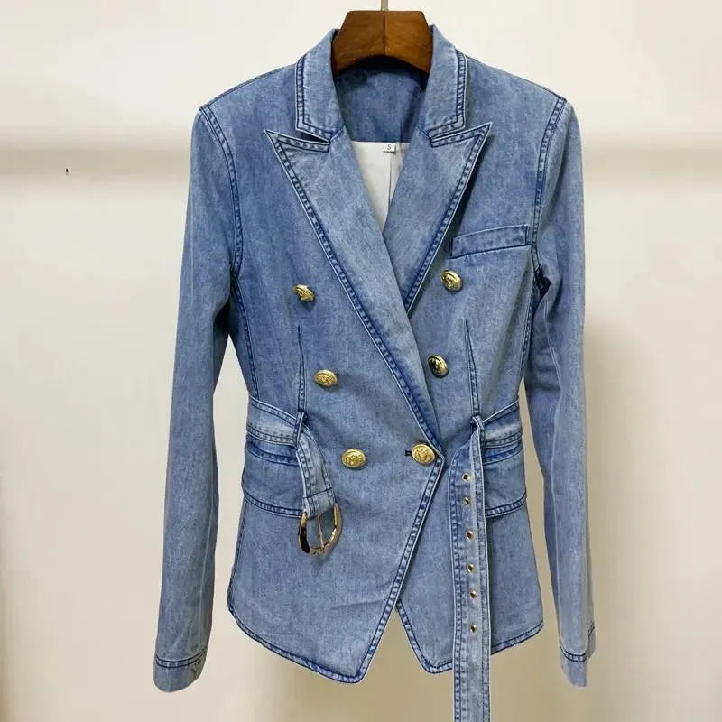 Fashionable Women's Blazer Jeans Slim Fit Elegant