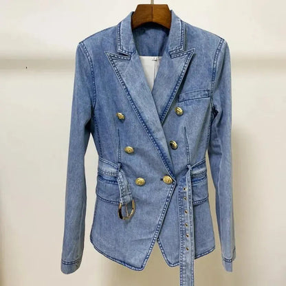 Fashionable Women's Blazer Jeans Slim Fit Elegant