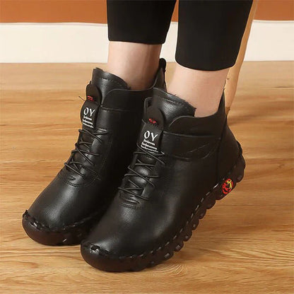Hoher Schnürstiefel Robust Stiefel Damen - IdealeKleiden