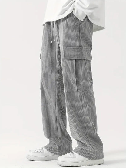 Practical multi-pocket cargo trousers