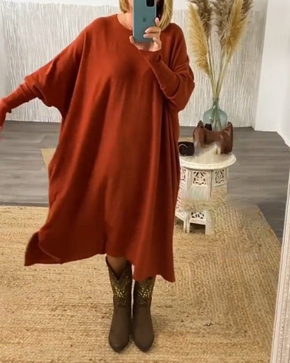 Stylish Batwing Sleeve Pullover Dress for Women