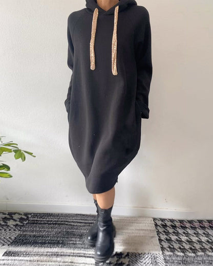 Stylish Simple Hooded Dress