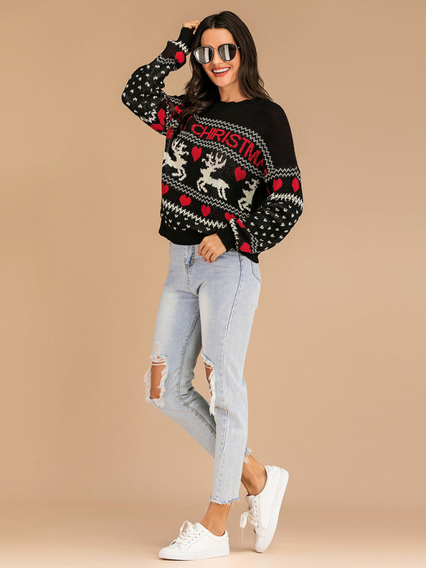 Weihnachtspullover Rentier Motiv Strickdesign - IdealeKleiden