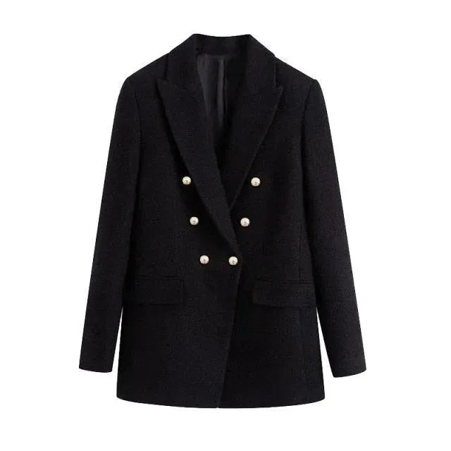 Stylish Women's Black Blazer Elegant Design