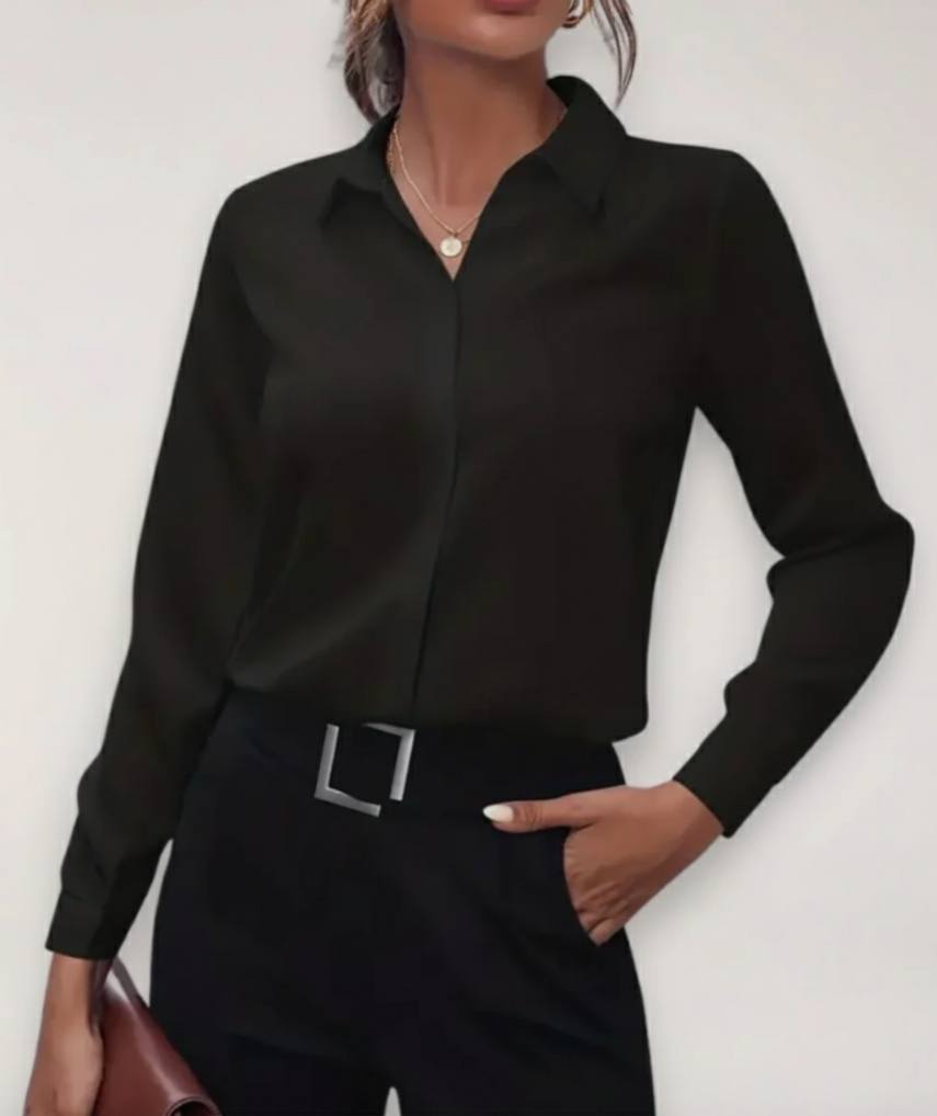 Women's Blouse Office Modern Button Design