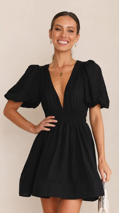 Women's Minidress Spring Chic Puff Sleeves