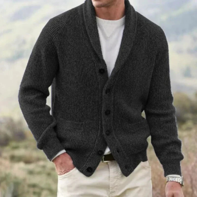 Men's Modern Shawl Collar Knit Cardigan