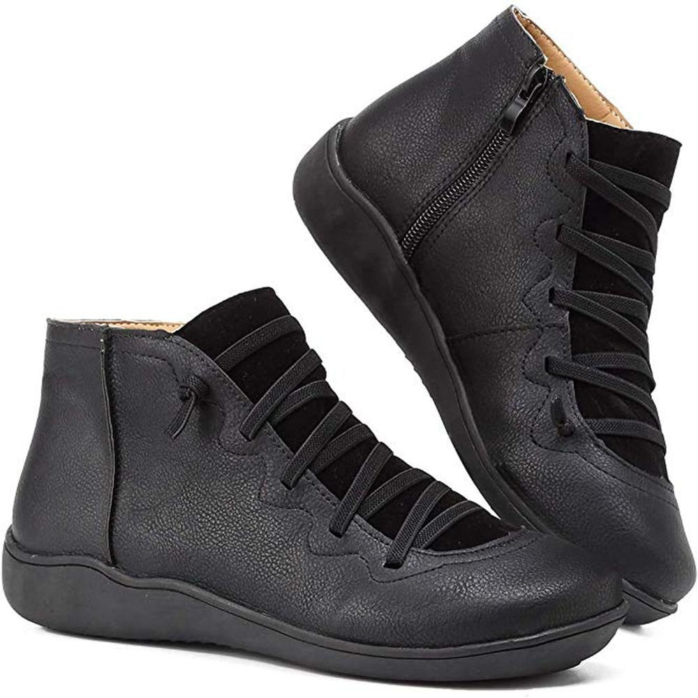 Stylish ankle boots made of faux leather