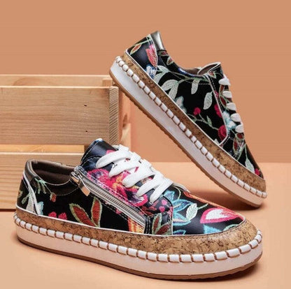 Santorini Floral Women's Trendy Sneakers