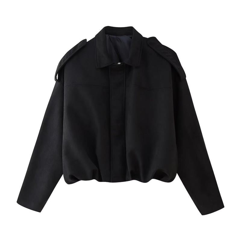 Elegant Leather Bomber Jacket