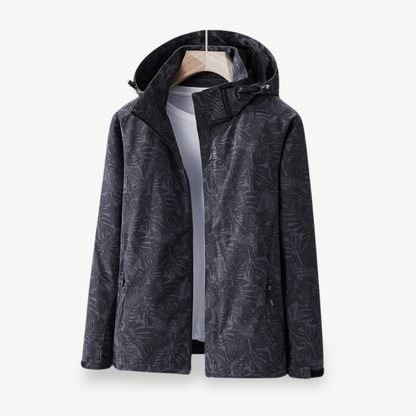 Wasserdichte Regenjacke Damen Blättermuster - IdealeKleiden