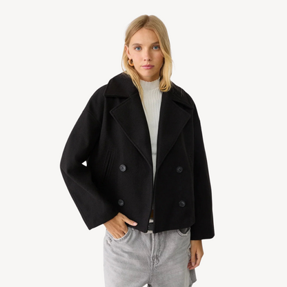 Women's Short Wool Peacoat Elegant