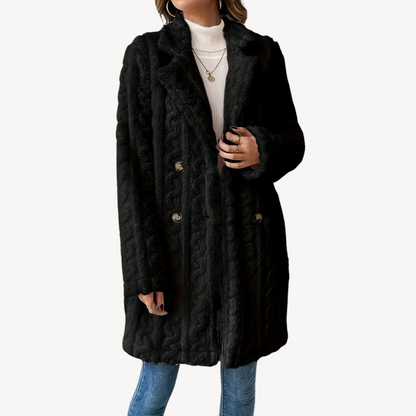 Women's Faux Fur Coat Double Breasted Elegant