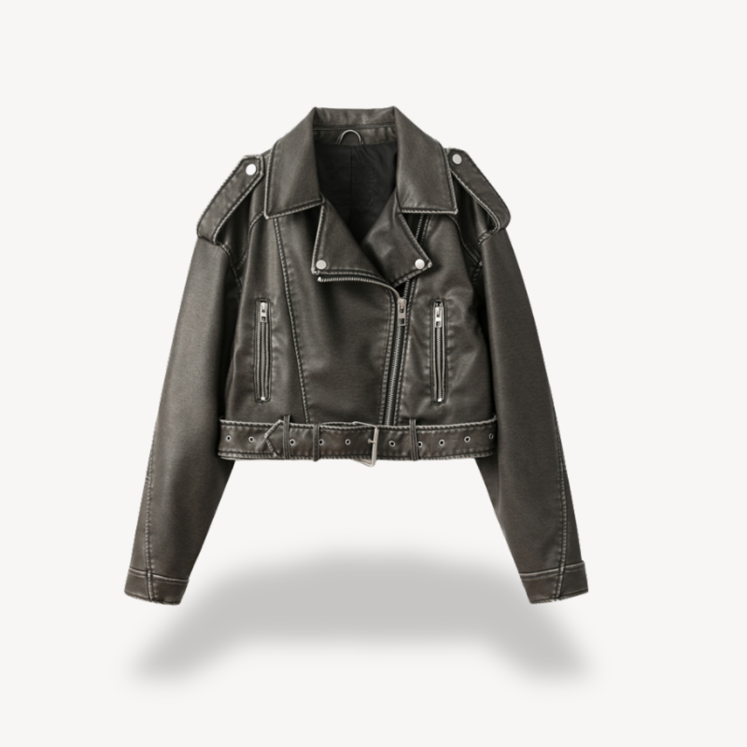 Women's Biker Style Leather Jacket
