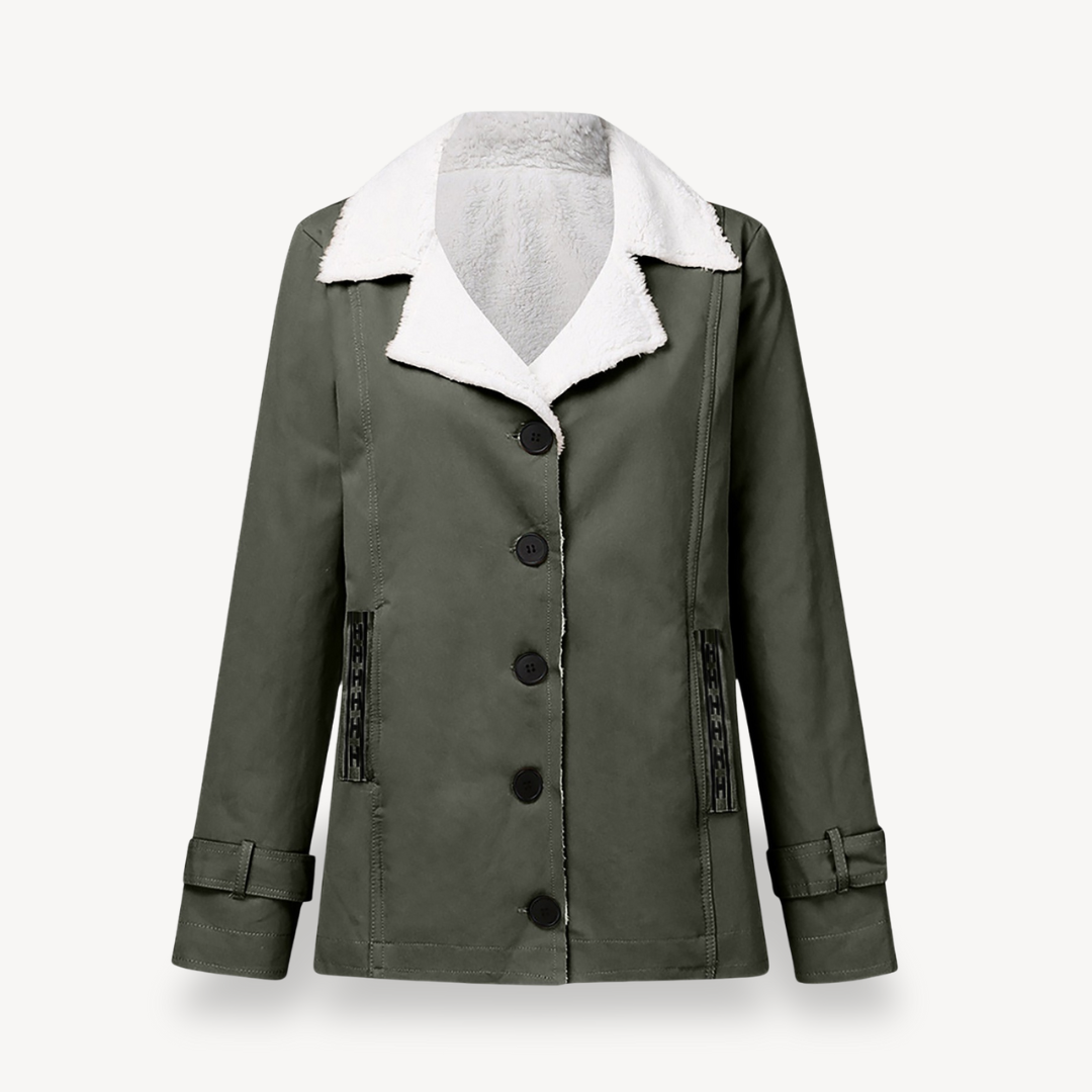 Women's Winter Coat Fleece Lined Buttons