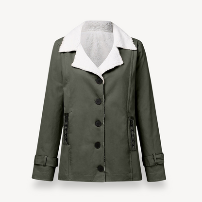 Women's Winter Coat Fleece Lined Buttons