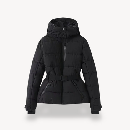 Women's Quilted Jacket Hooded Parka with Belt Bag