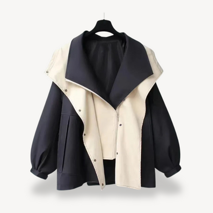 Modern Women's Trench Coat Colorblock Style