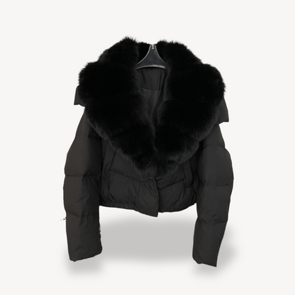Women's Warm Puffer Jacket with Faux Fur Collar