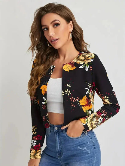 Women's Floral Open Blazer