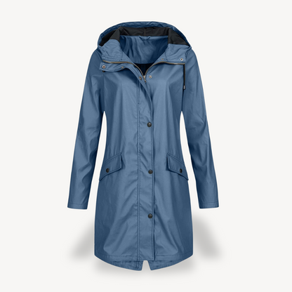 Waterproof Women's Hooded Parka Rain Jacket