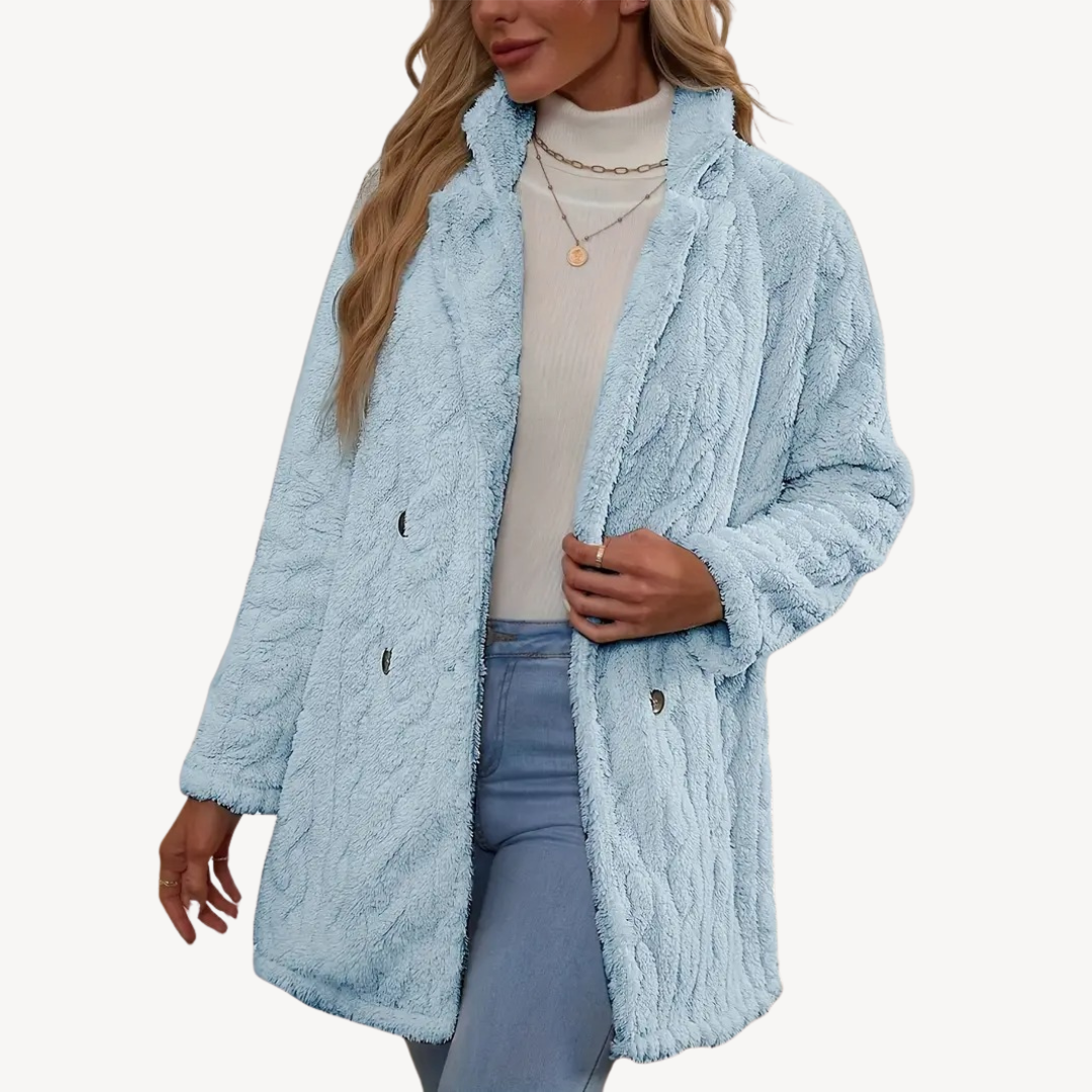 Women's Faux Fur Coat Double Breasted Elegant
