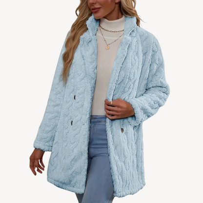 Women's Faux Fur Coat Double Breasted Elegant
