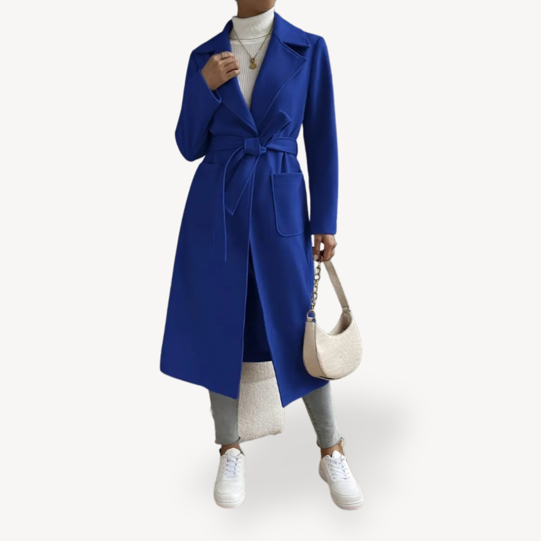 Elegant Women's Long Coat with Pockets