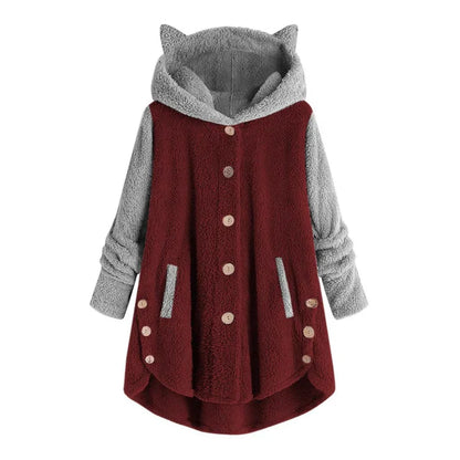 Women's Sweatshirt Cat Ears Cuddly Fleece