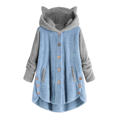 Women's Sweatshirt Cat Ears Cuddly Fleece