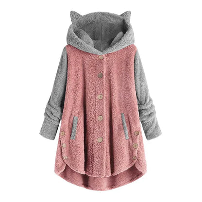 Women's Sweatshirt Cat Ears Cuddly Fleece