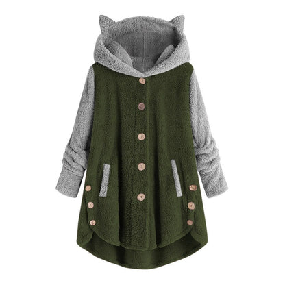 Women's Sweatshirt Cat Ears Cuddly Fleece