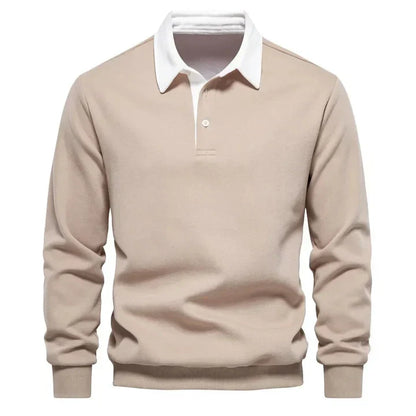 Herren Polo Langarm Klassisch Elegent - IdealeKleiden
