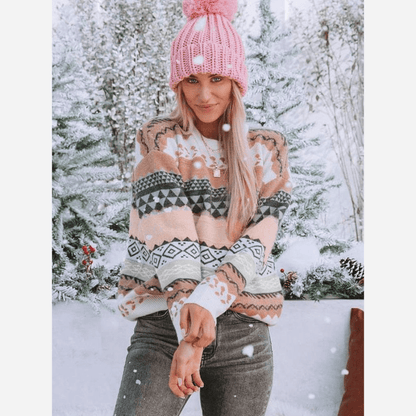 Boho Chic Patterned Sweater Soft Winter Warm
