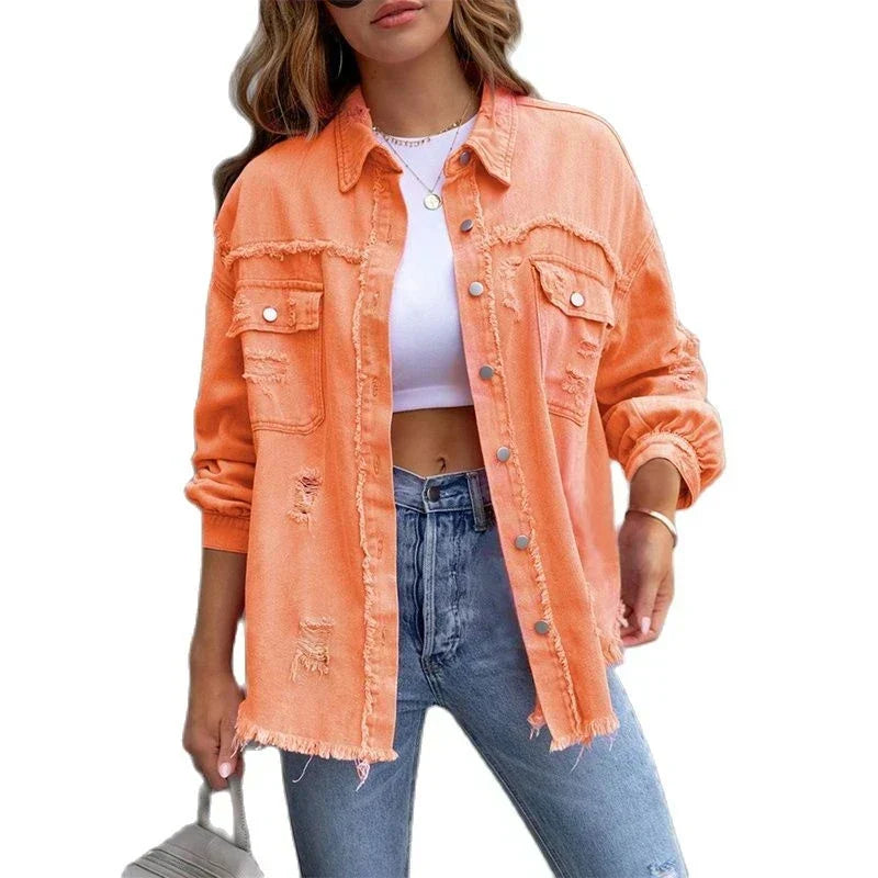 Boho-Chic Denim Jacket Women's Slim Fit Summer