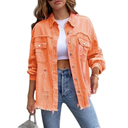 Boho-Chic Denim Jacket Women's Slim Fit Summer